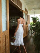 Ruffle Hem Cami Plain Midi Dress 2
