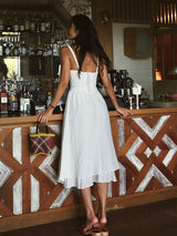 Ruffle Hem Cami Plain Midi Dress 3