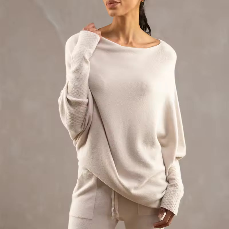 Relaxed Off-Shoulder Knit Jumper Sweater