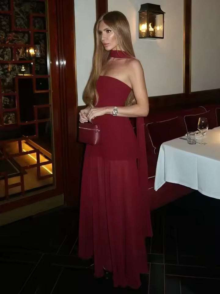 Marisse High Neck Evening Gown