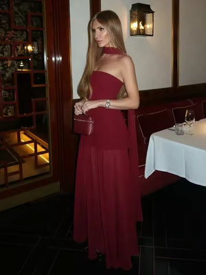 Marisse High Neck Evening Gown