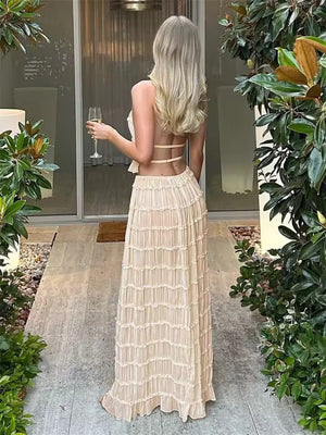 Elara Pleated Maxi Set