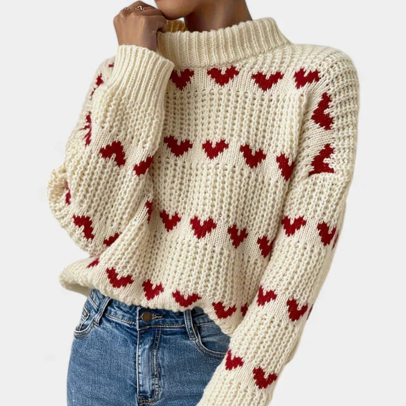 Saskia Heart Motif Chunky Knit Jumper