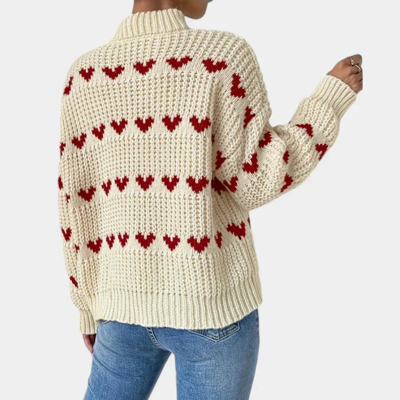 Saskia Heart Motif Chunky Knit Jumper