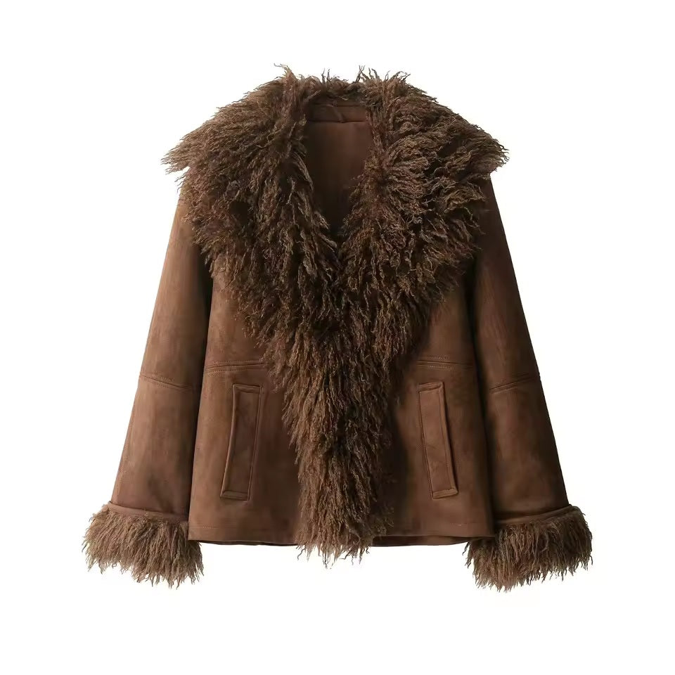Elegant Oversized Faux Fur Winter Jacket