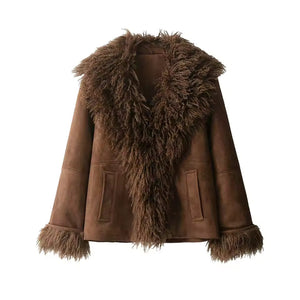 Elegant Oversized Faux Fur Winter Jacket