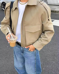 Serafina Epaulette Utility Short Jacket