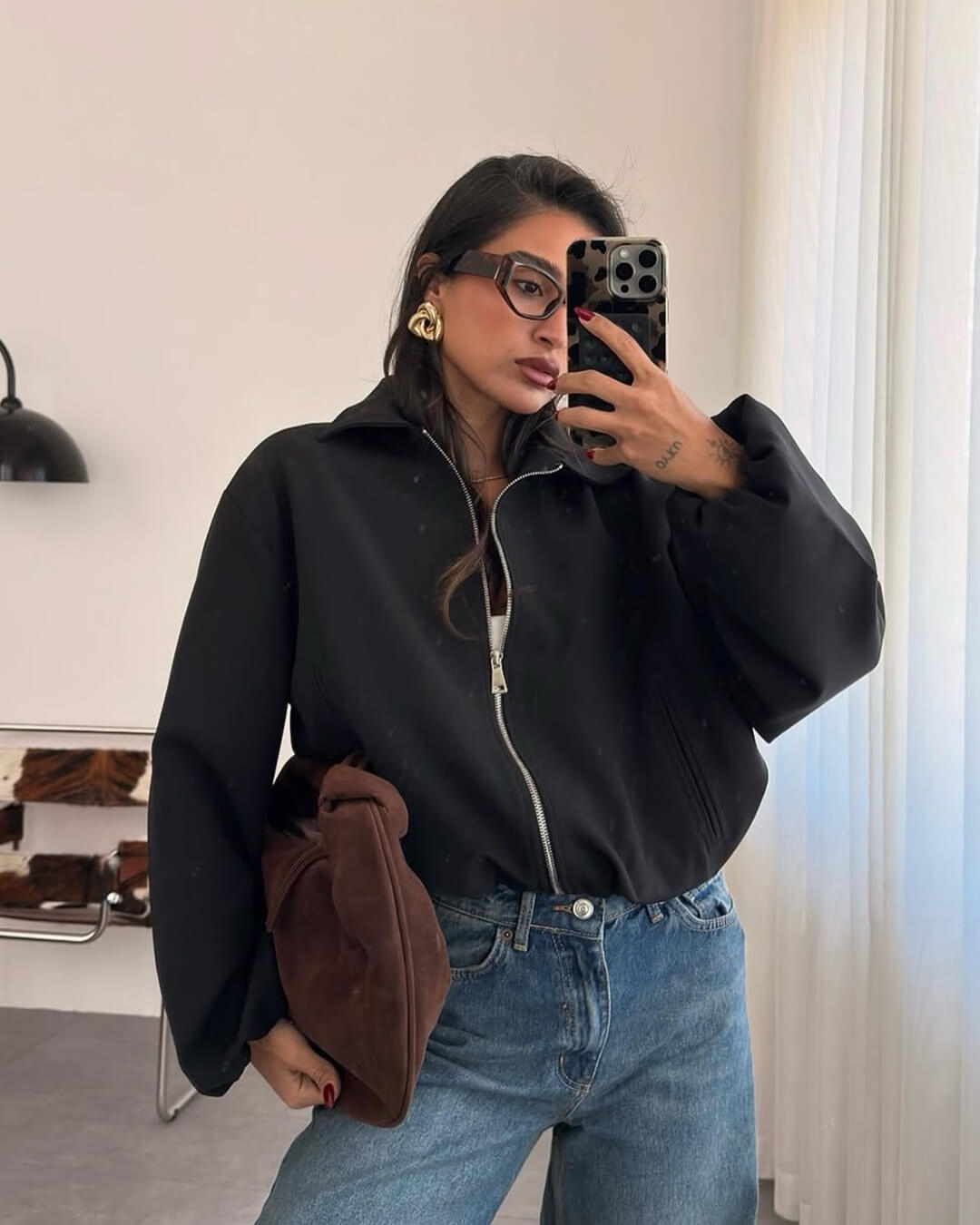 Vespera Puffed Zip-Up Bomber Jacket