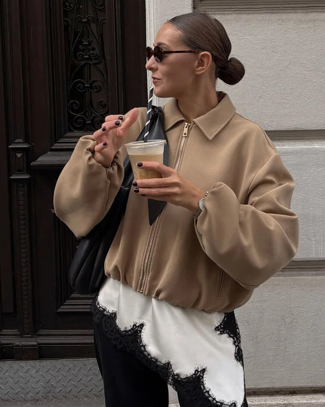 Vespera Puffed Zip-Up Bomber Jacket