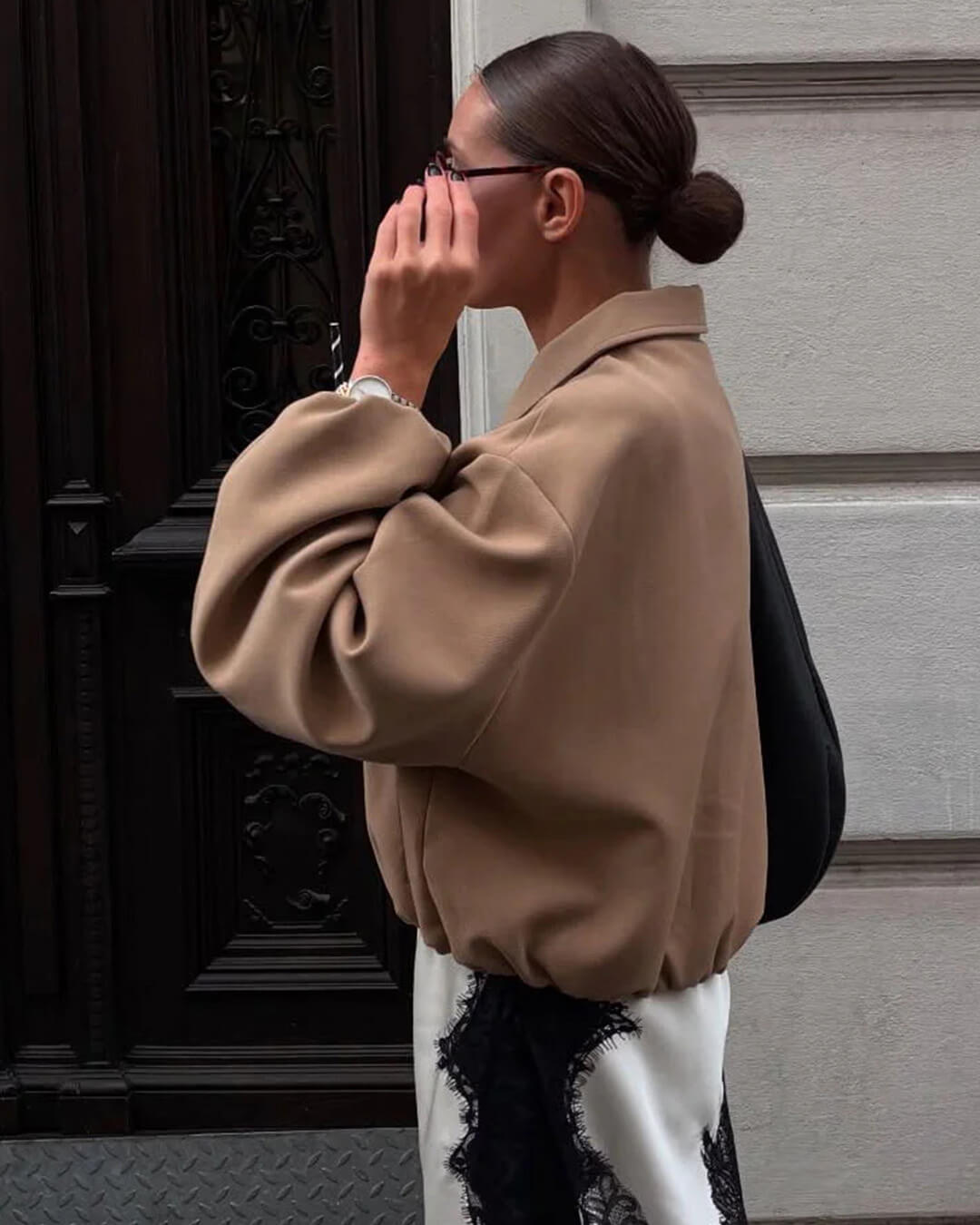 Vespera Puffed Zip-Up Bomber Jacket