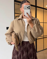 Vespera Puffed Zip-Up Bomber Jacket