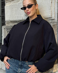 Vespera Puffed Zip-Up Bomber Jacket