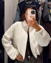 Vespera Puffed Zip-Up Bomber Jacket