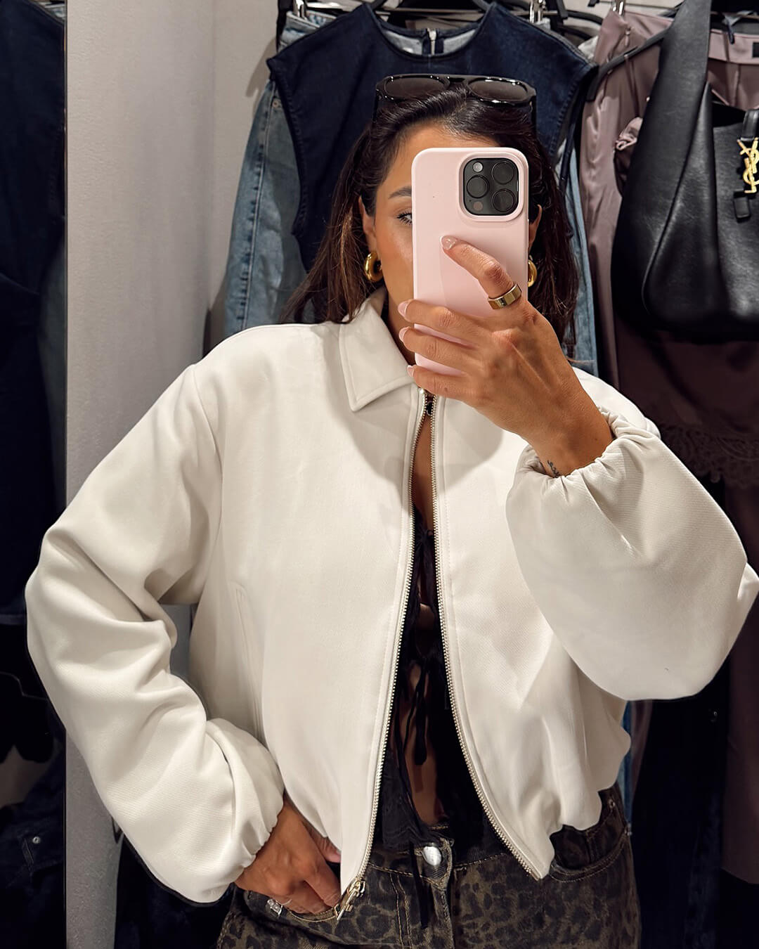 Vespera Puffed Zip-Up Bomber Jacket