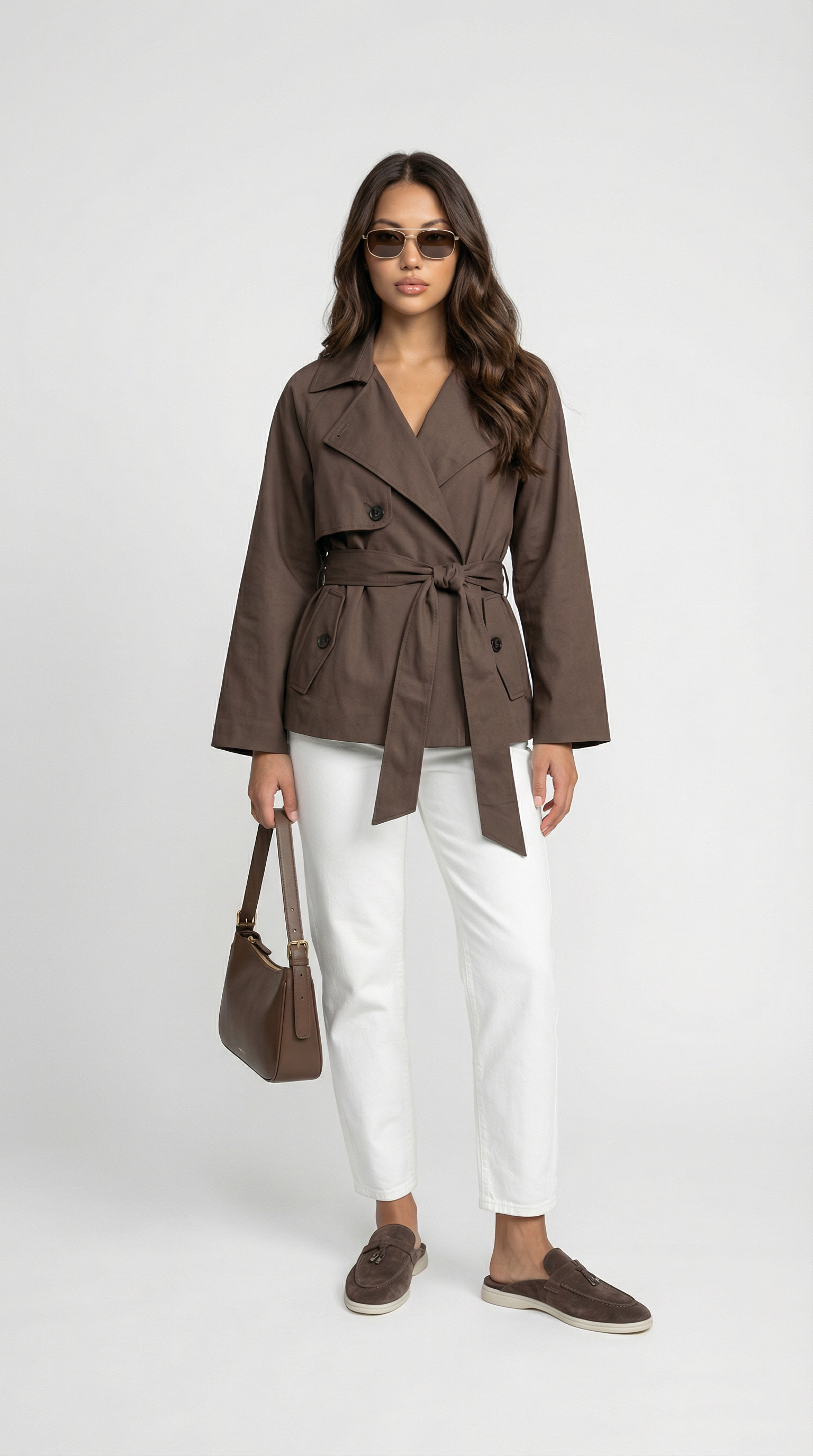 Seraphine Short Wrap Belted Trench Jacket