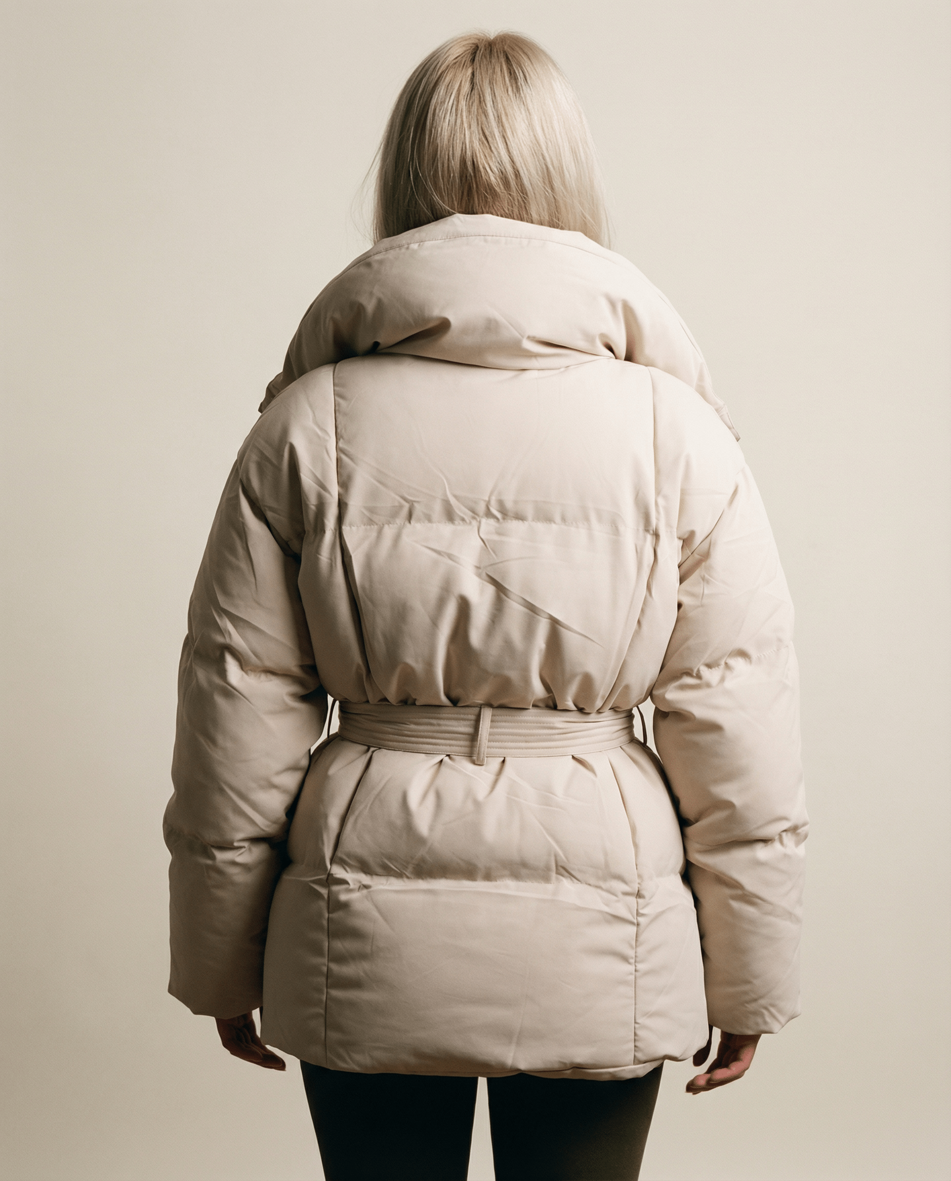 Serena Belted High-Collar Winter Puffer Jacket