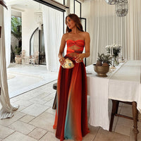 Serena Flowing Strapless Cut Out Maxi Dress
