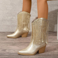 Serena Fringe Mid-Calf Western Boots