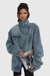 Serena Oversized Asymmetric Denim Jacket