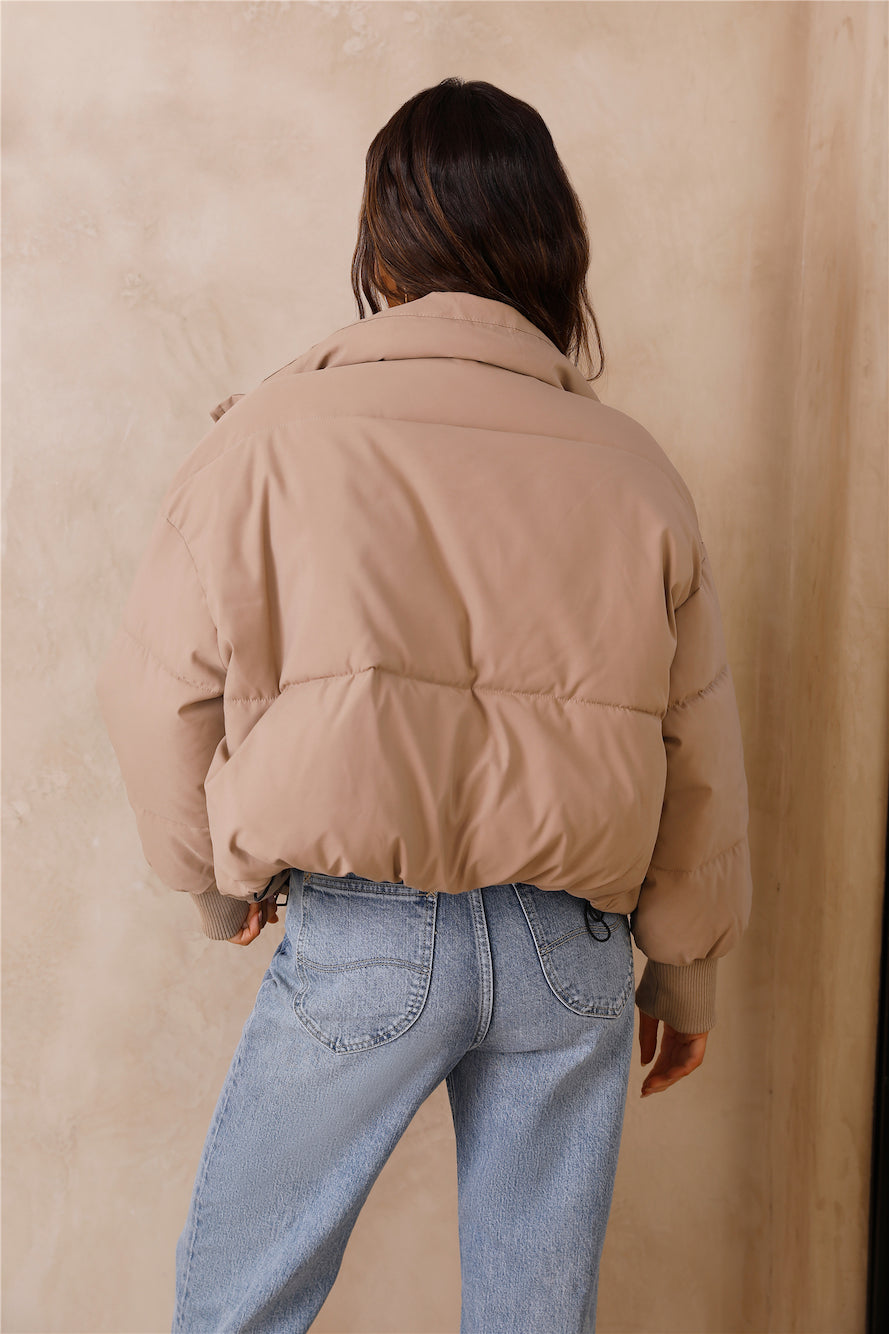 Sienna High-Collar Cropped Puffer Jacket