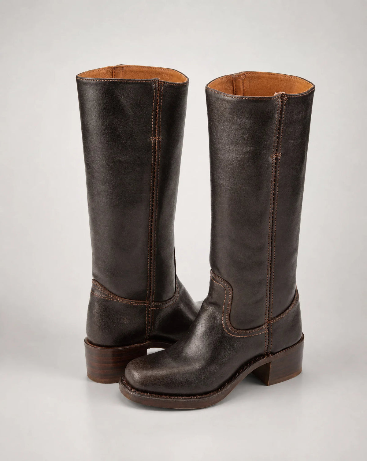 Sienna Leather Knee-High Western Boots