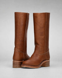 Sienna Leather Knee-High Western Boots