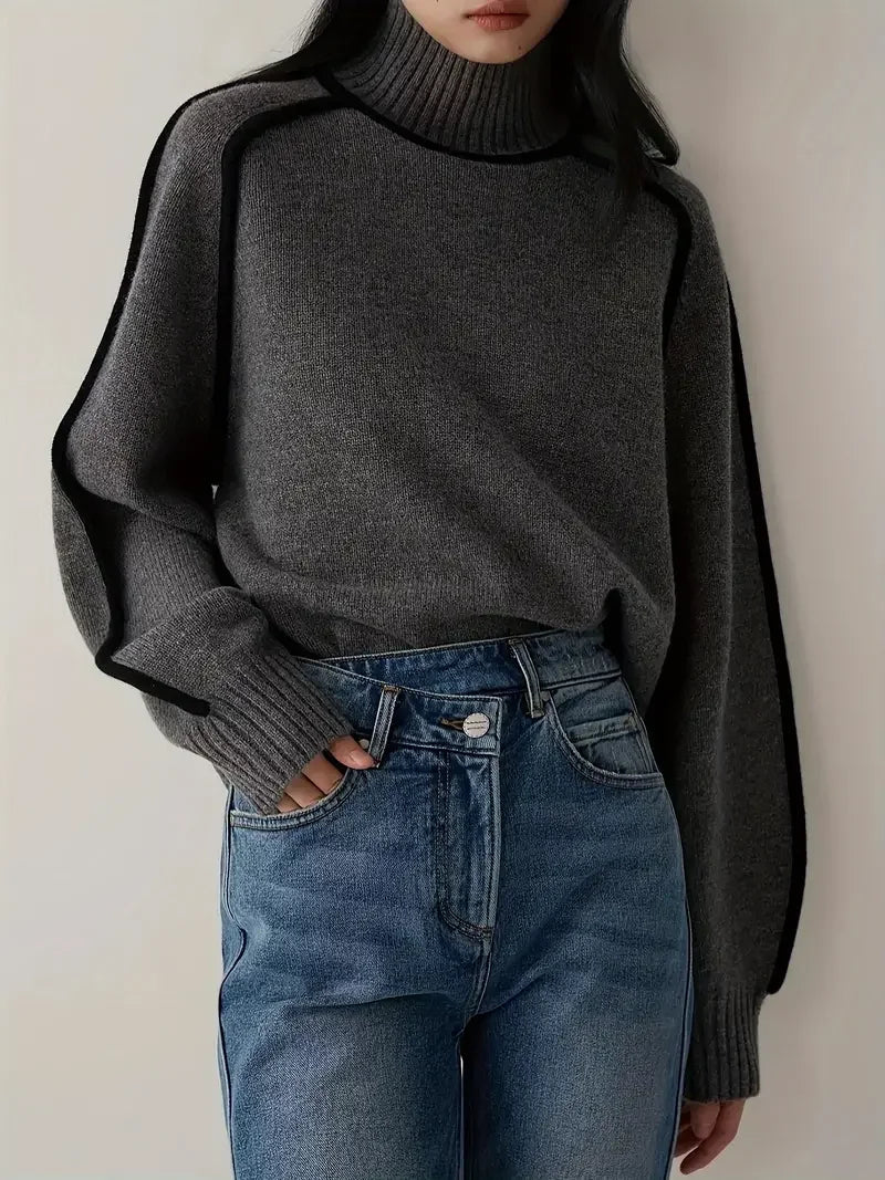 Sienna Sculpted Knit High Neck Sweater