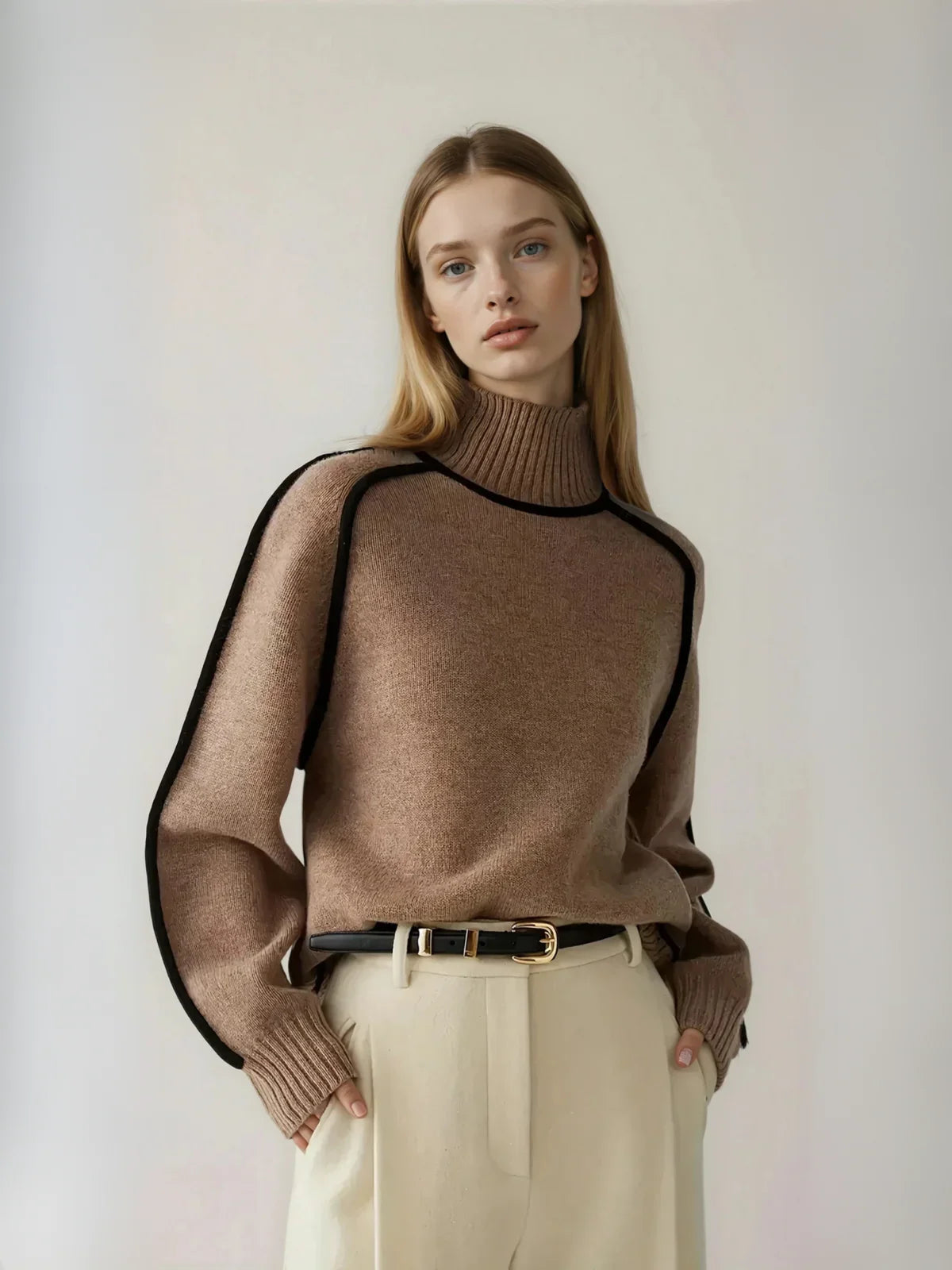 Sienna Sculpted Knit High Neck Sweater