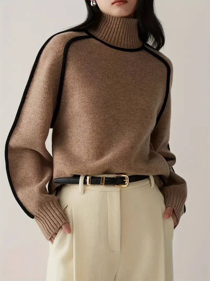 Sienna Sculpted Knit High Neck Sweater