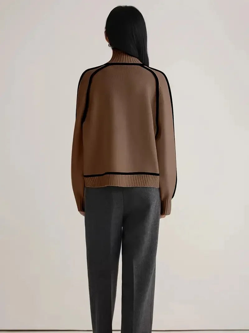 Sienna Sculpted Knit High Neck Sweater