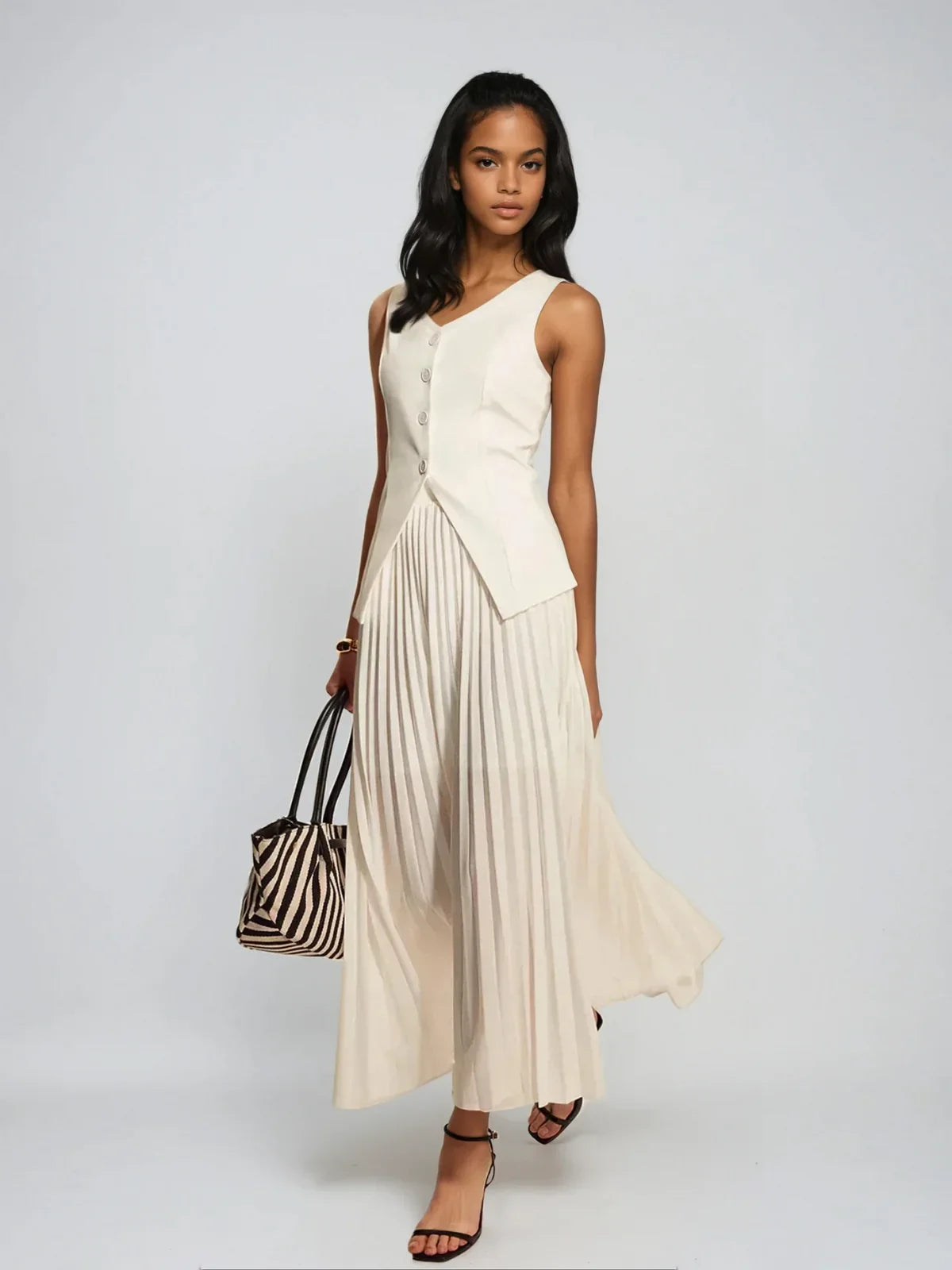 Sienna Vest & Pleated Maxi Skirt Set