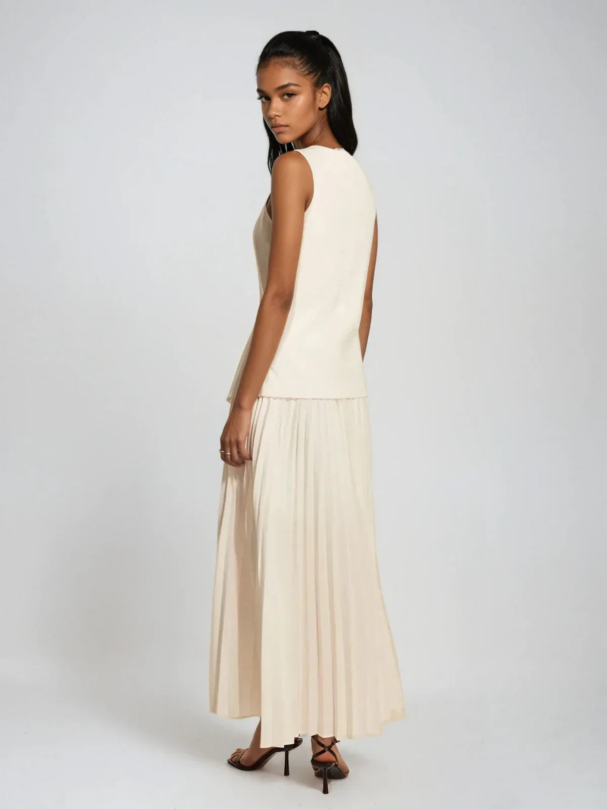 Sienna Vest & Pleated Maxi Skirt Set