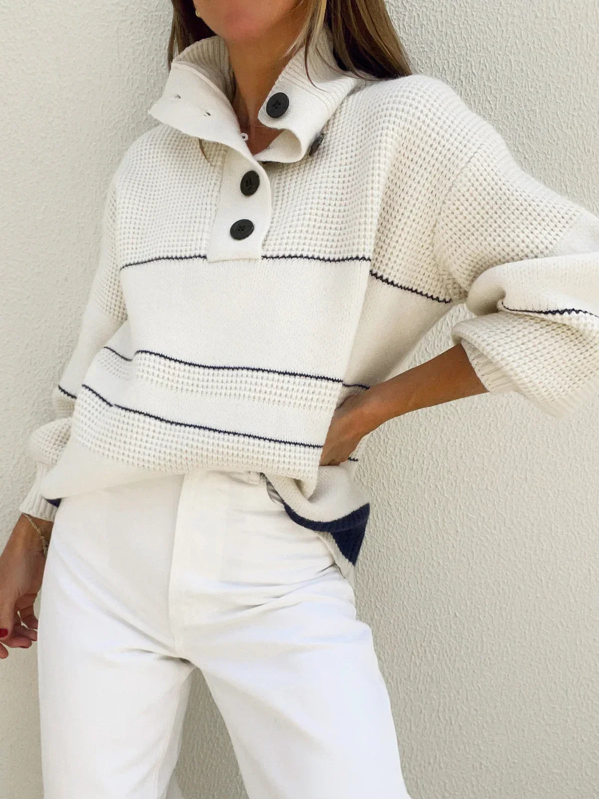 Sophie Button Collar Knit Sweater