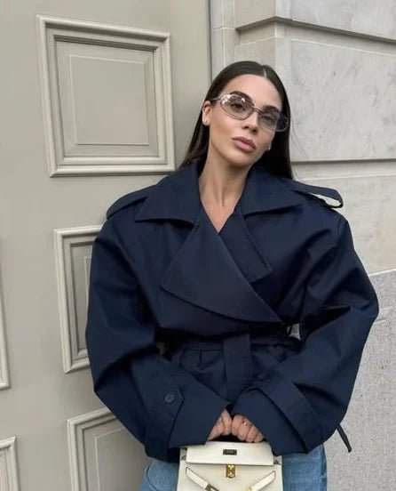 Sorelle Modern Cropped Trench Coat