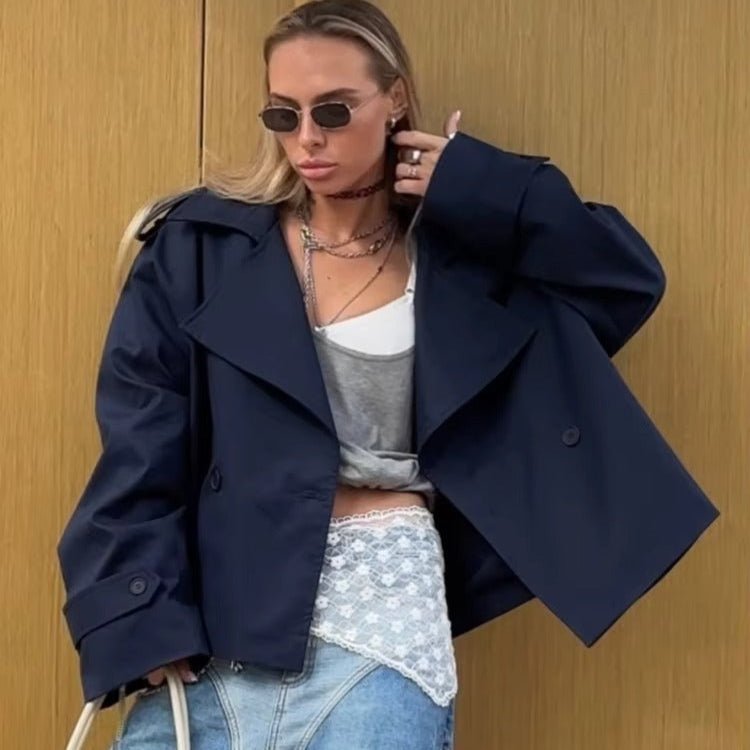 Sorelle Modern Cropped Trench Coat