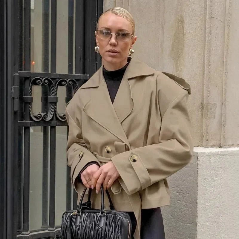 Sorelle Modern Cropped Trench Coat