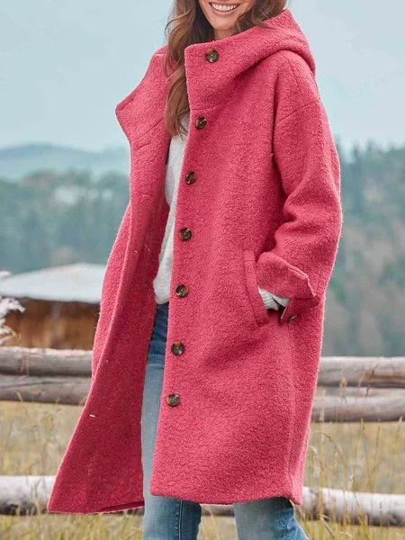 Susan Oversized Bouclé Hooded Longline Coat