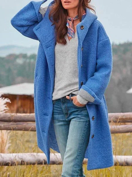Susan Oversized Bouclé Hooded Longline Coat