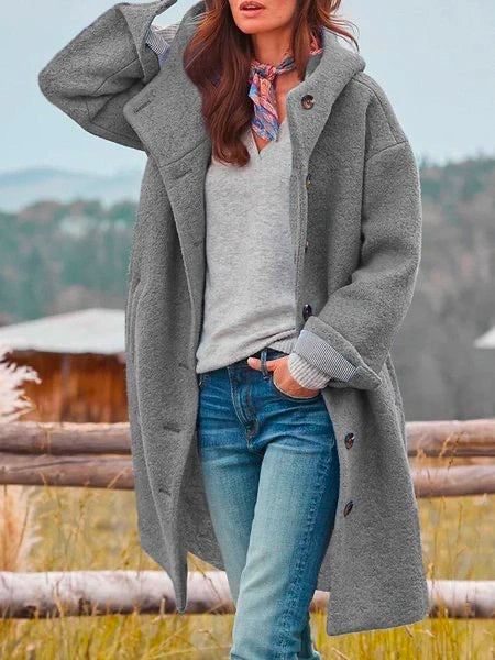 Susan Oversized Bouclé Hooded Longline Coat