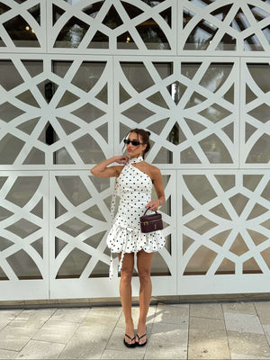 Aria One Shoulder Polka Dot Mini Dress