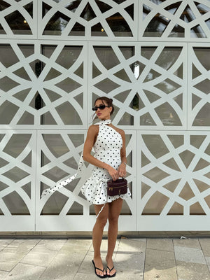 Aria One Shoulder Polka Dot Mini Dress