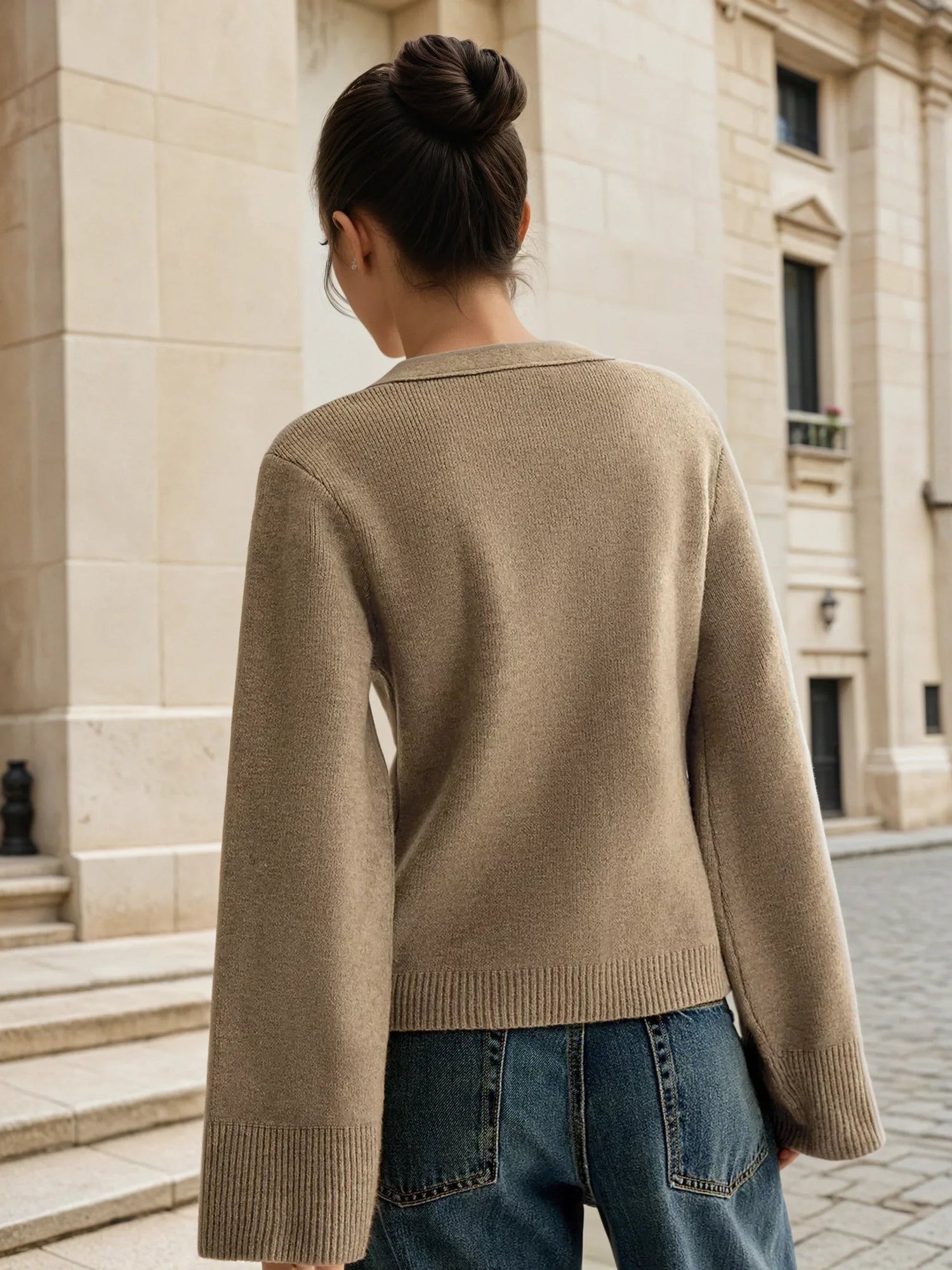 Elara V-Neck Buttoned Knit Cardigan