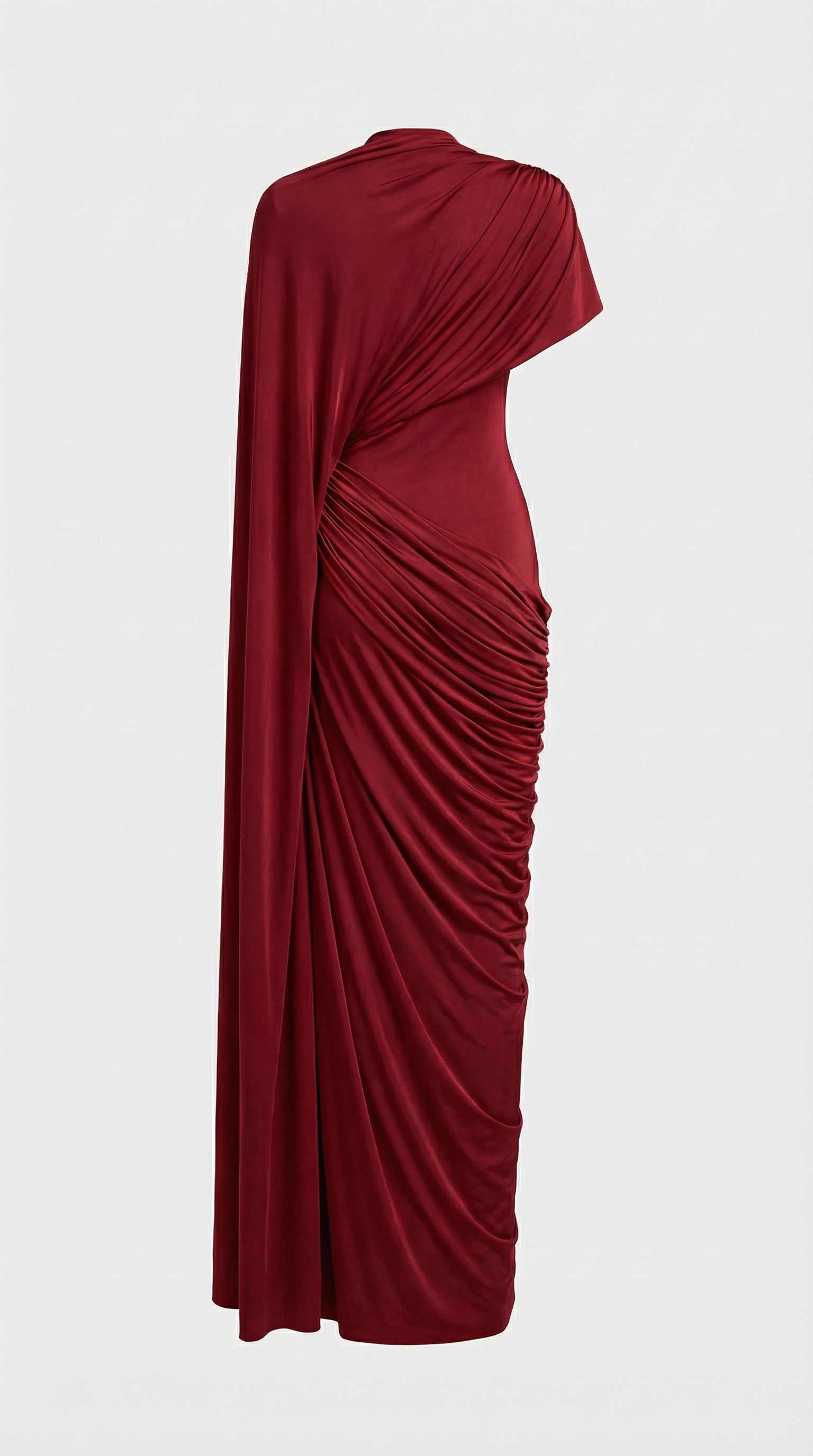 Vaelina One Shoulder Draped Maxi Dress Sculpted Fit