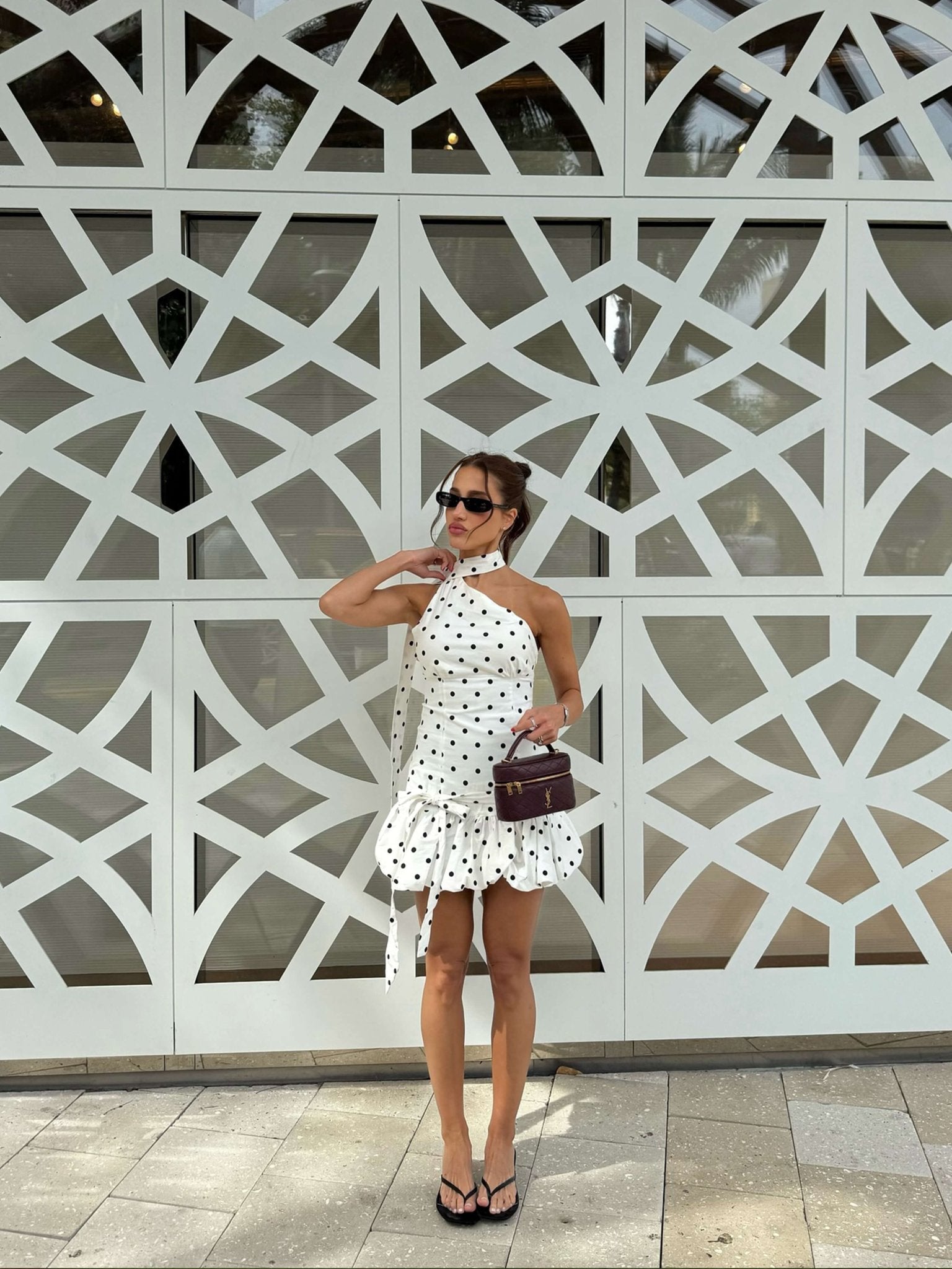 Valerie One-Shoulder Polka Dot Mini Dress