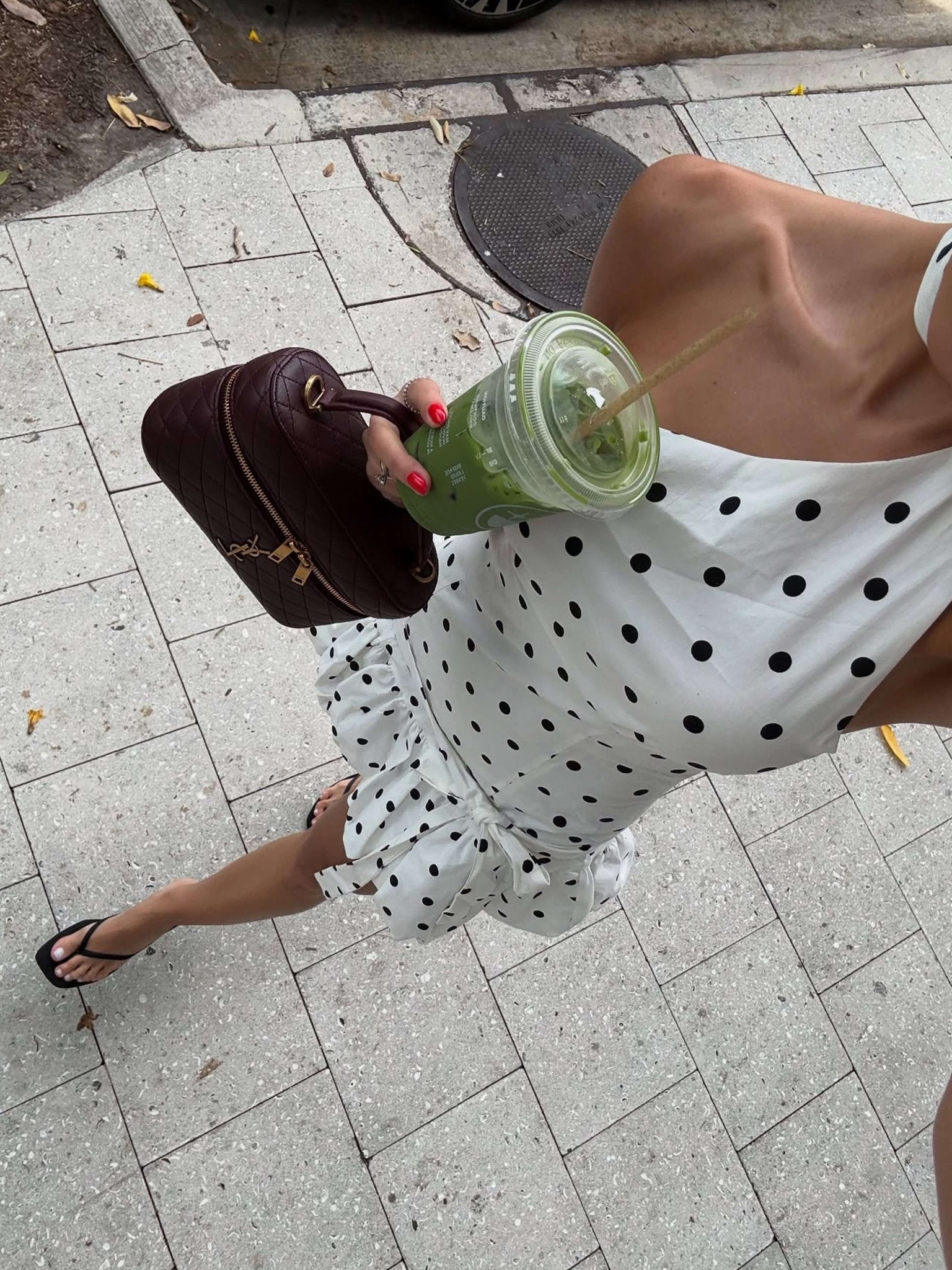 Valerie One-Shoulder Polka Dot Mini Dress