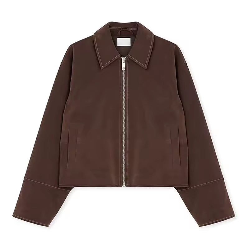 Valerie Oversized Suede Zip Jacket