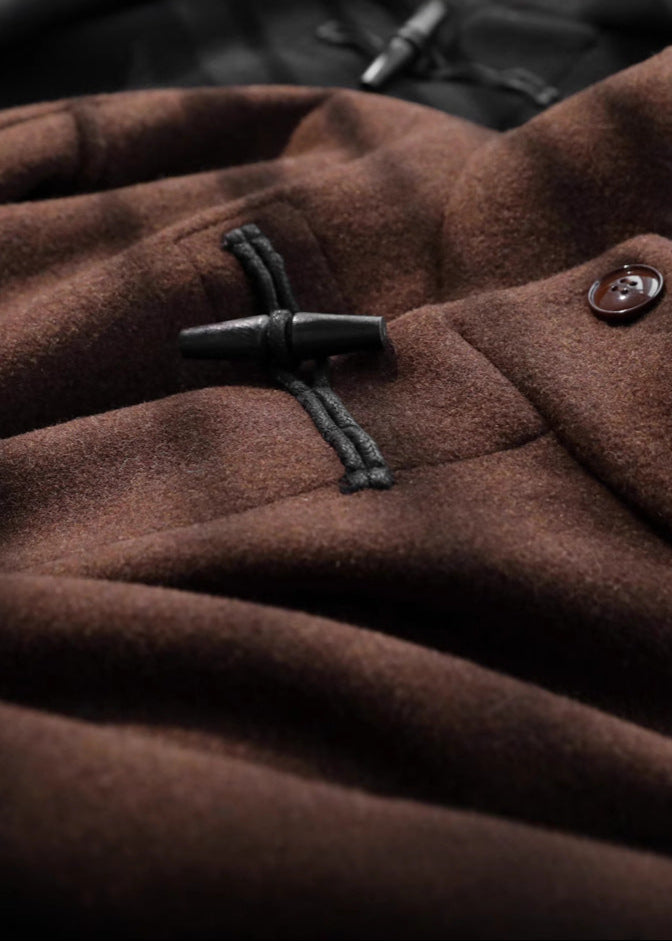 Valerisse Belted High-Neck Toggle Wool-Blend Coat