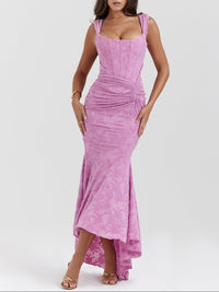 Valerisse Draped Corset Evening Maxi Dress