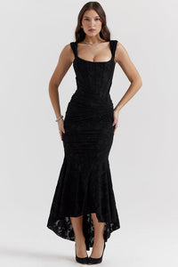Valerisse Draped Corset Evening Maxi Dress