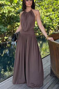 Valerisse Draped Halter Maxi Dress